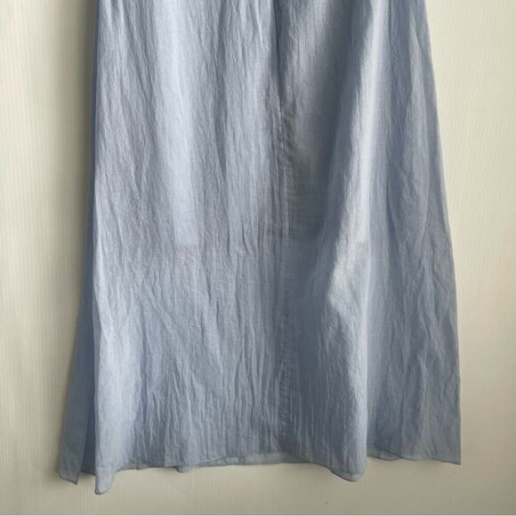 🆕 Theory Organic cotton baby blue midi dress NWT size 2 flowy short sleeves - Picture 9 of 11